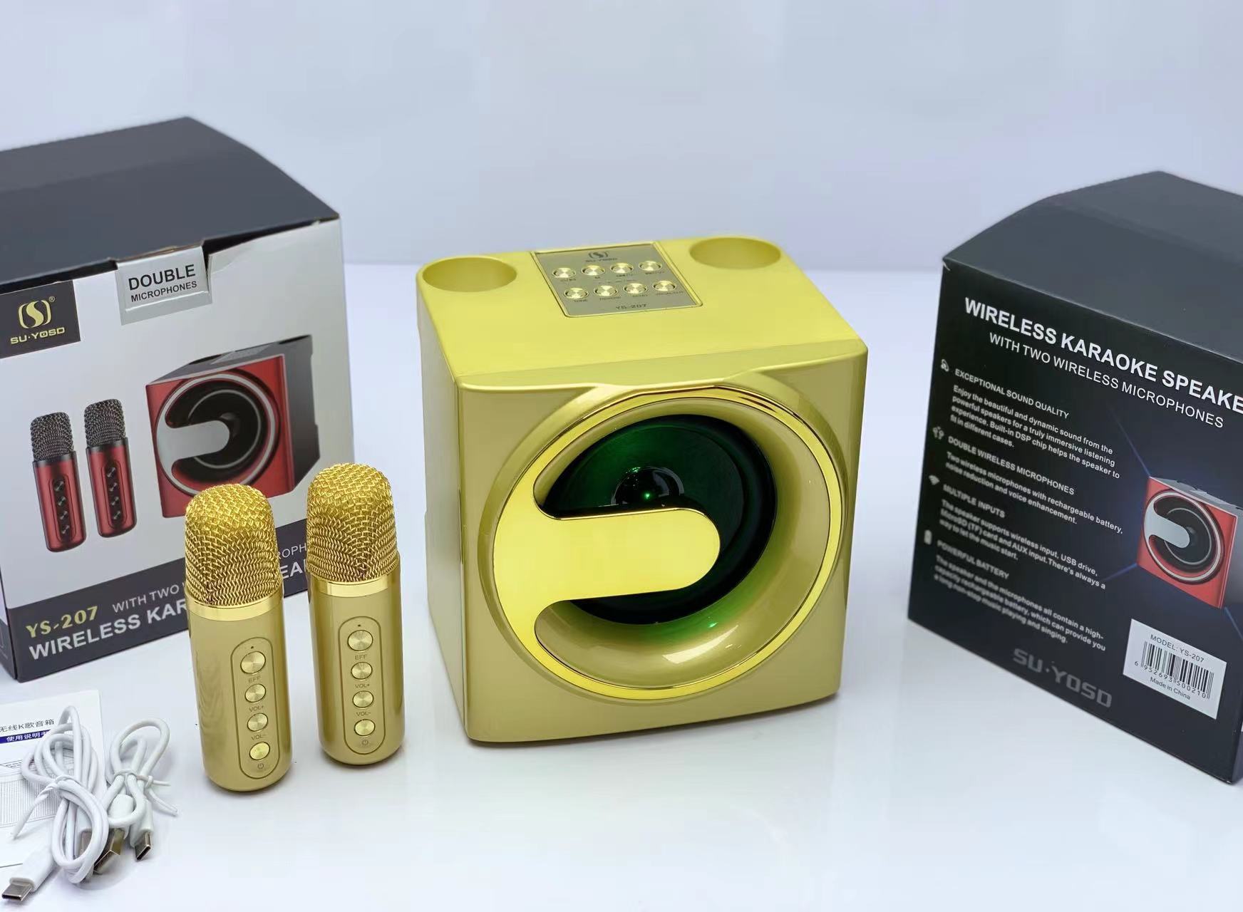 Loa Karaoke Bluetooth YS-207 Kèm 2 Micro Không Dây