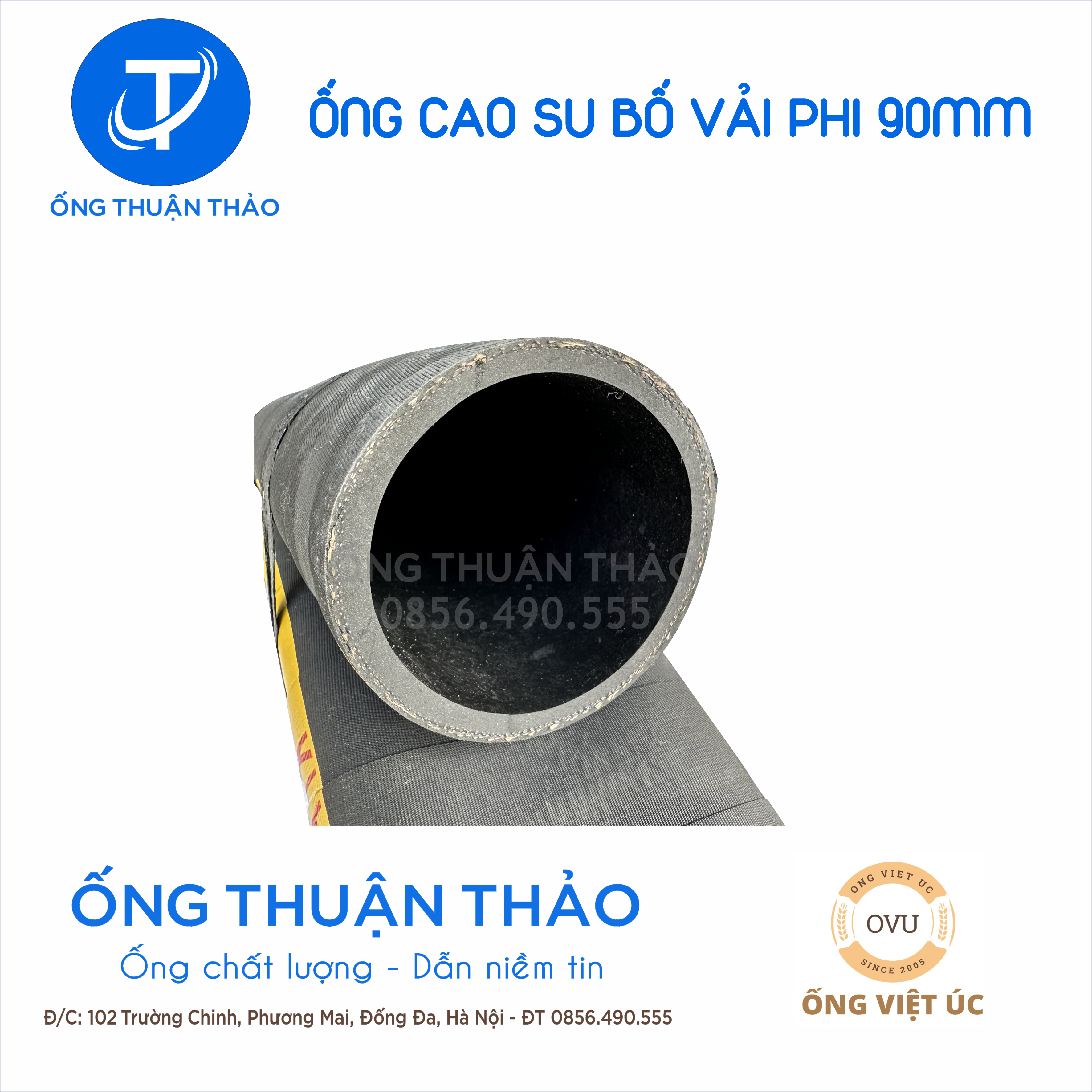 Ống cao su bố vải KT phi 90MM cuộn 10 mét Nhập Khẩu - Ống Chống Phá Chống Nổ thuận thảo
