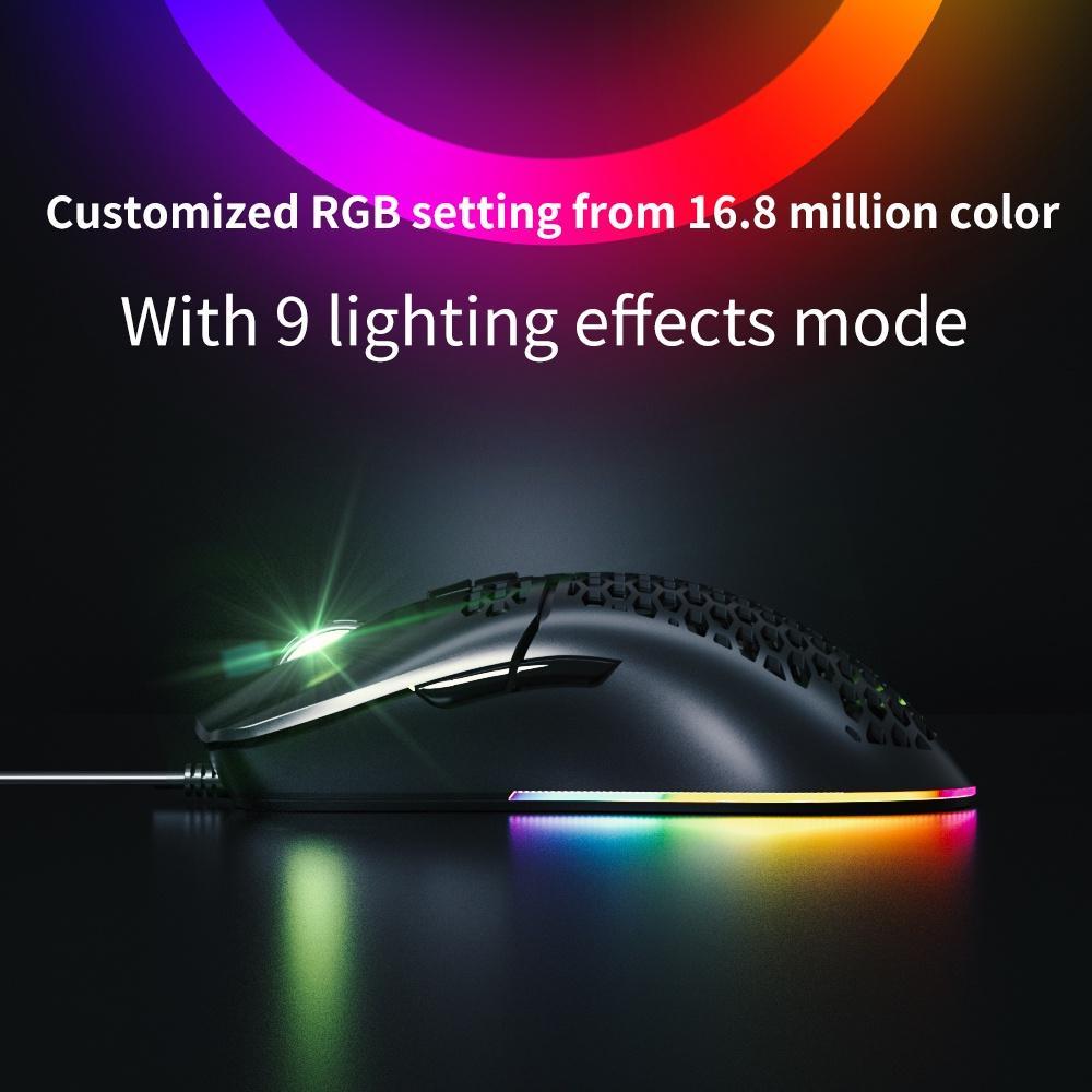 Chuột chơi game có dây Delux M700A RGB 67g 7200DPI 1000Hz bền bỉ siêu nhẹ