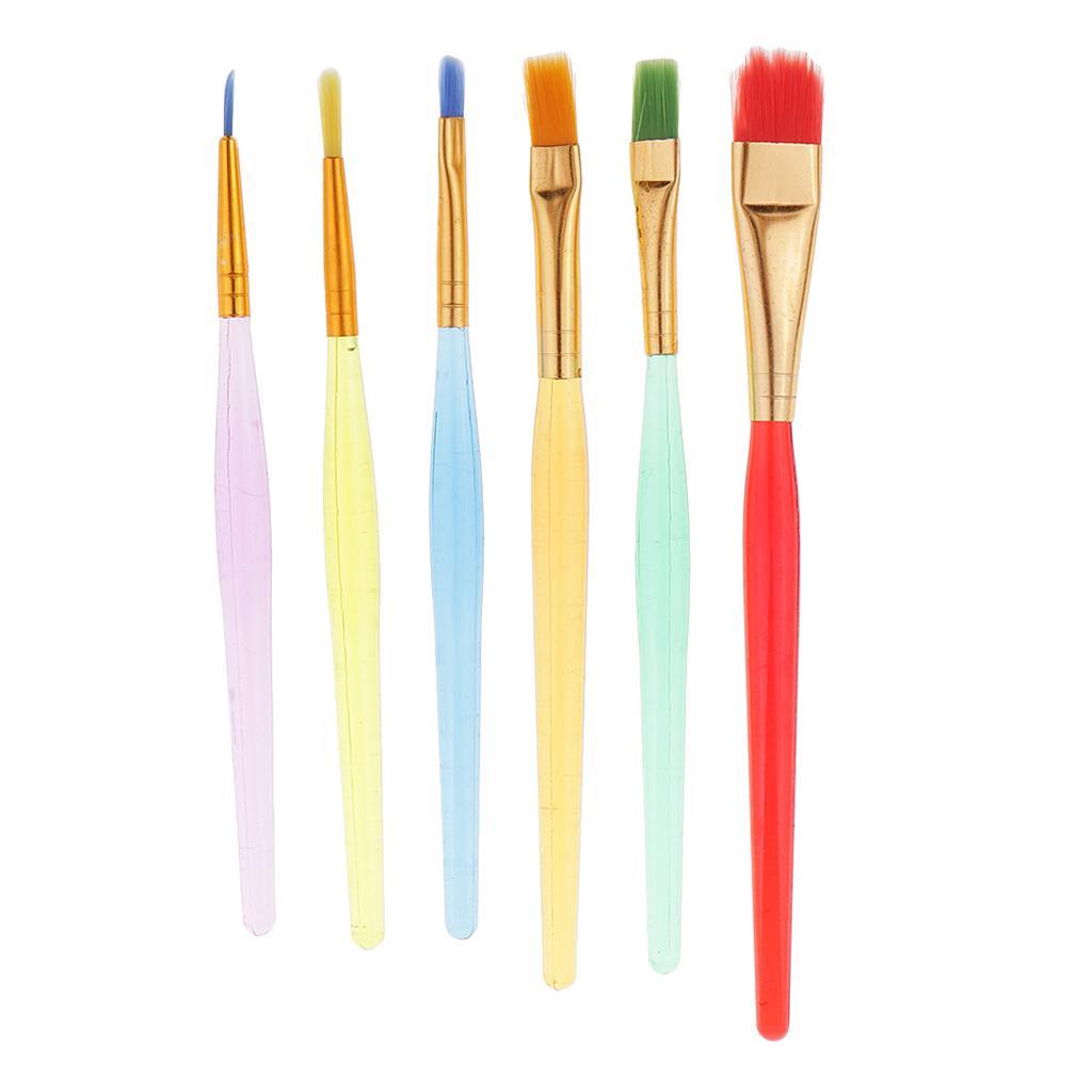 6 X Multi-Colored Artist Drawing Brush Kit For Watercolor Oil Painting