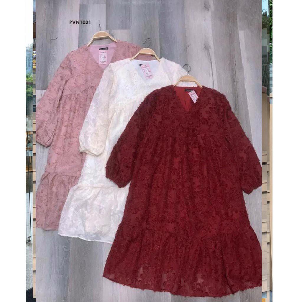 Váy bầu thiết kế thời trang dáng suông mặc bầu và sau sinh chất lụa hàn châu đẹp