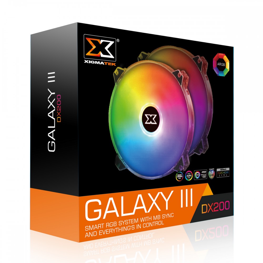 Quạt tản nhiệt XIGMATEK GALAXY III DX200 ARGB ( Pack x2 )- Hàng Chính Hãng