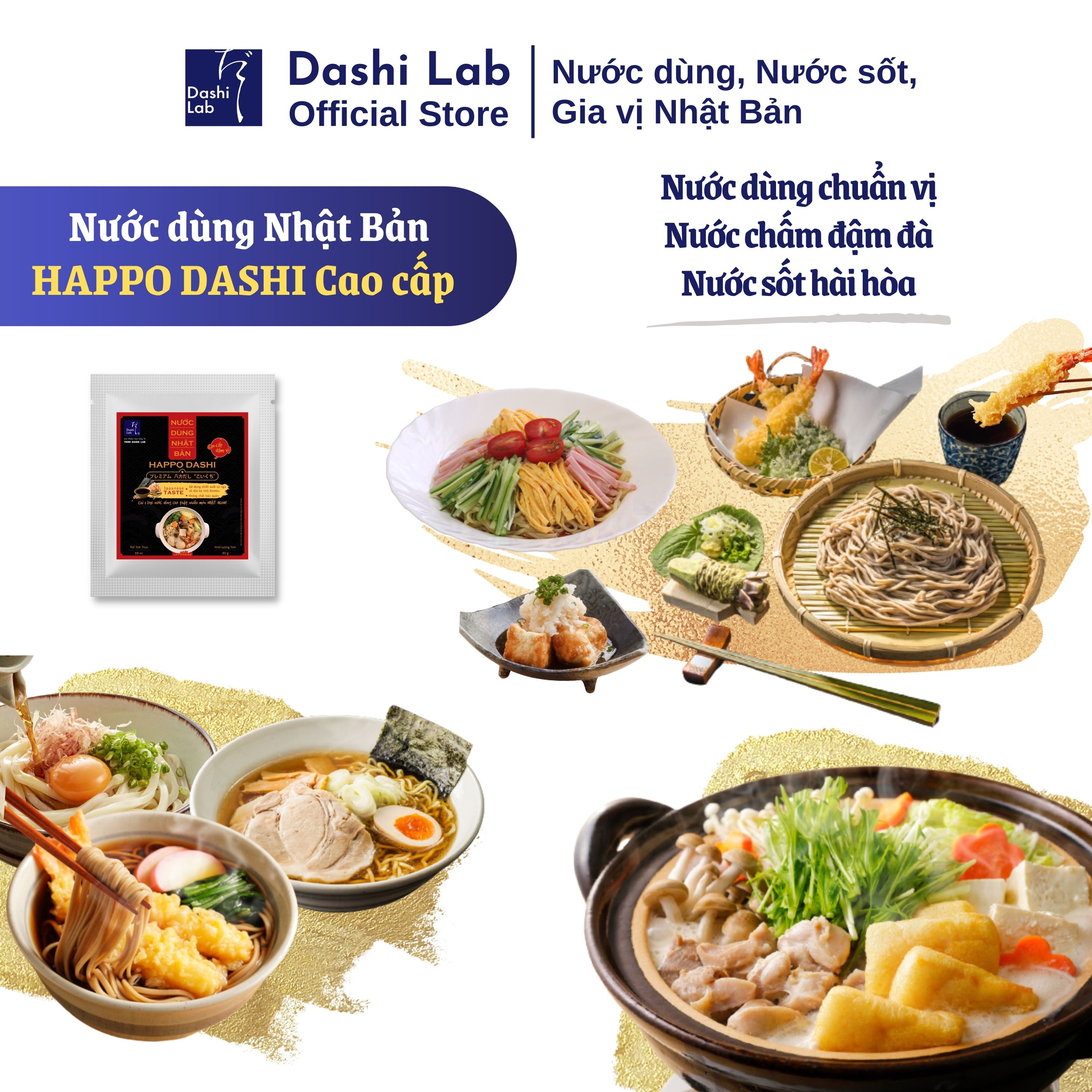 Combo 5 Gói Nước Sốt Nước Dùng Nhật Bản Đậm Đà Đủ Vị Để Ướp Đồ Ăn Hoặc Nấu Lẩu Cực Tiện Lợi DASHI LAB 80g