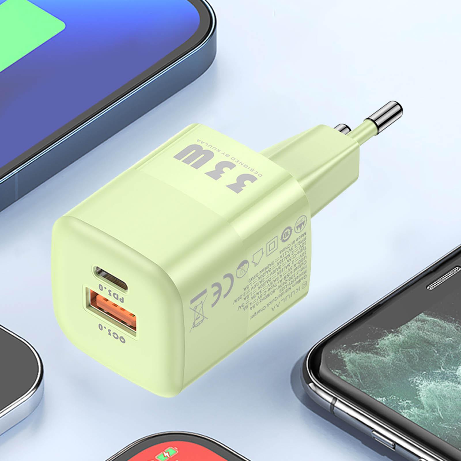 33W Dual Port Wall Charger Adapter Smart Chip for iOS Android Phones EU