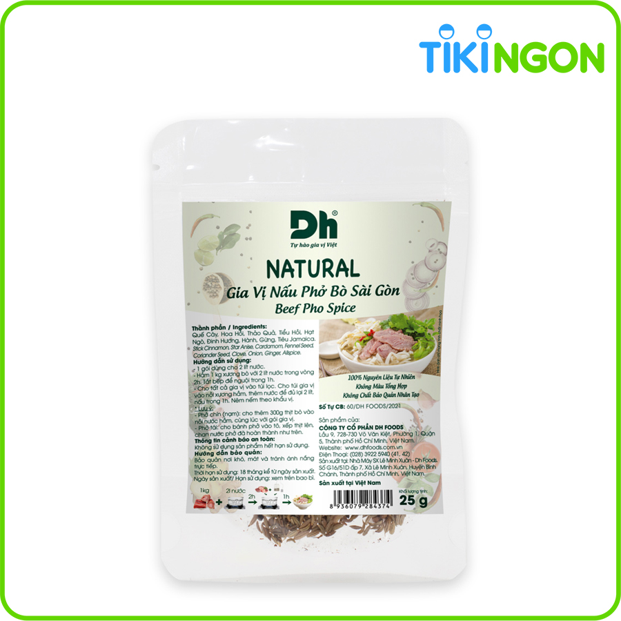 Natural Gia Vị Nấu Phở Bò Sài Gòn 25gr Dh Foods