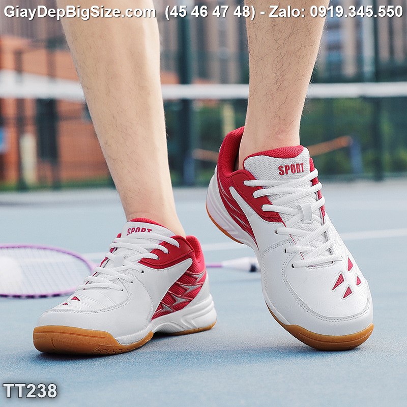 Giày chơi cầu lông tennis cỡ lớn 45 46 47 48 cho nam cao to chân ú bè. Big size badminton shoes for wide feet