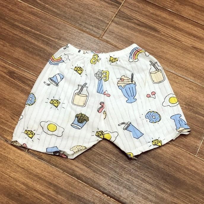 Quần đùi chục cotton giấy in họa tiết cho bé 0-15 tháng