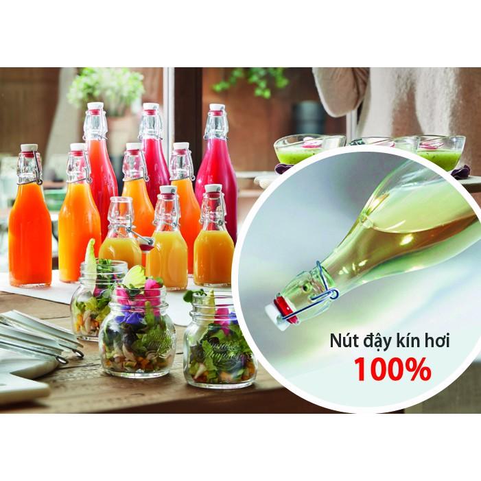 Chai thủy tinh vuông nắp cài Swing 125ml - Hàng nhập khẩu