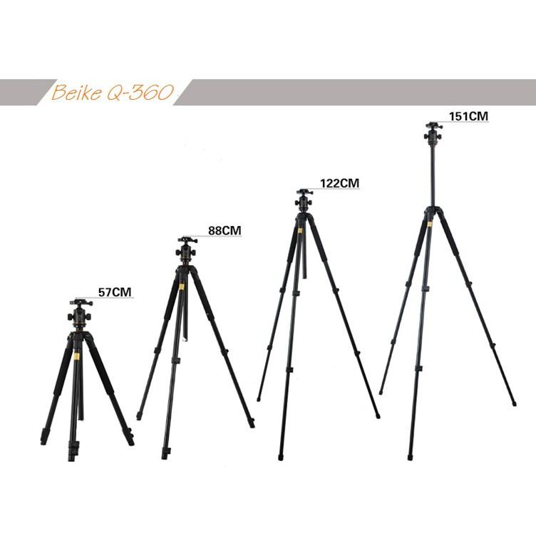 Chân máy ảnh Tripod BEIKE BK-360, Hàng chính hãng