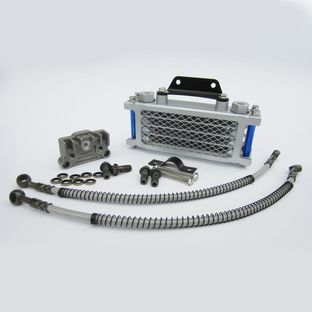 Engine Oil Cooler Kit Radiator Sliver for 125cc 140cc Motorbike Pit Bike