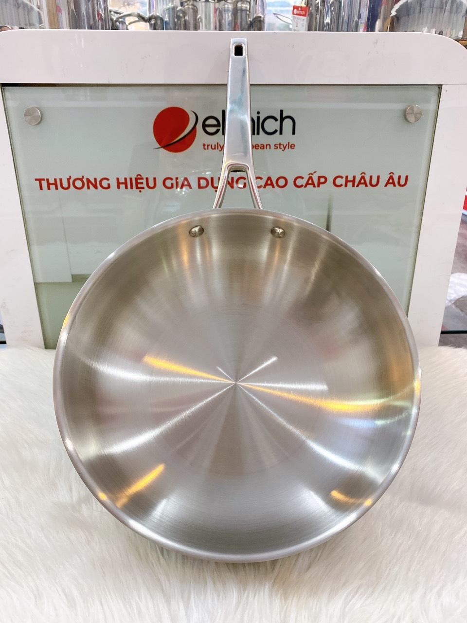 CHẢO INOX NGUYÊN KHỐI 304 SÂU LÒNG ELMICH SIZE 28CM