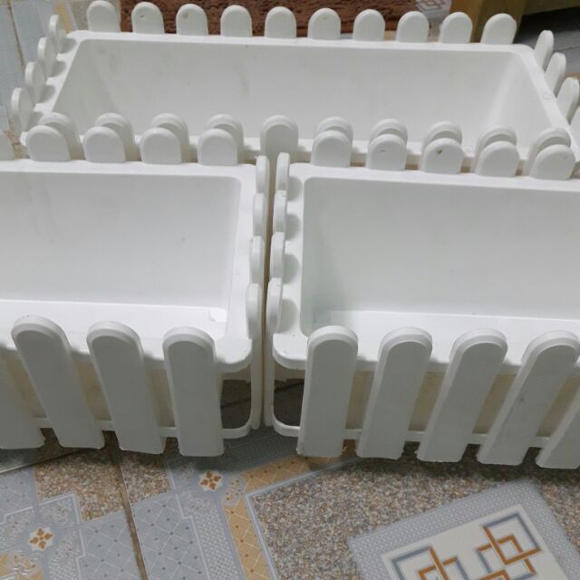 Chậu hàng rào size to 45x20x15cm, hàng Loại 1 dày, bóng đẹp nhiều màu, Chậu Nhựa Composite Trồng Hoa