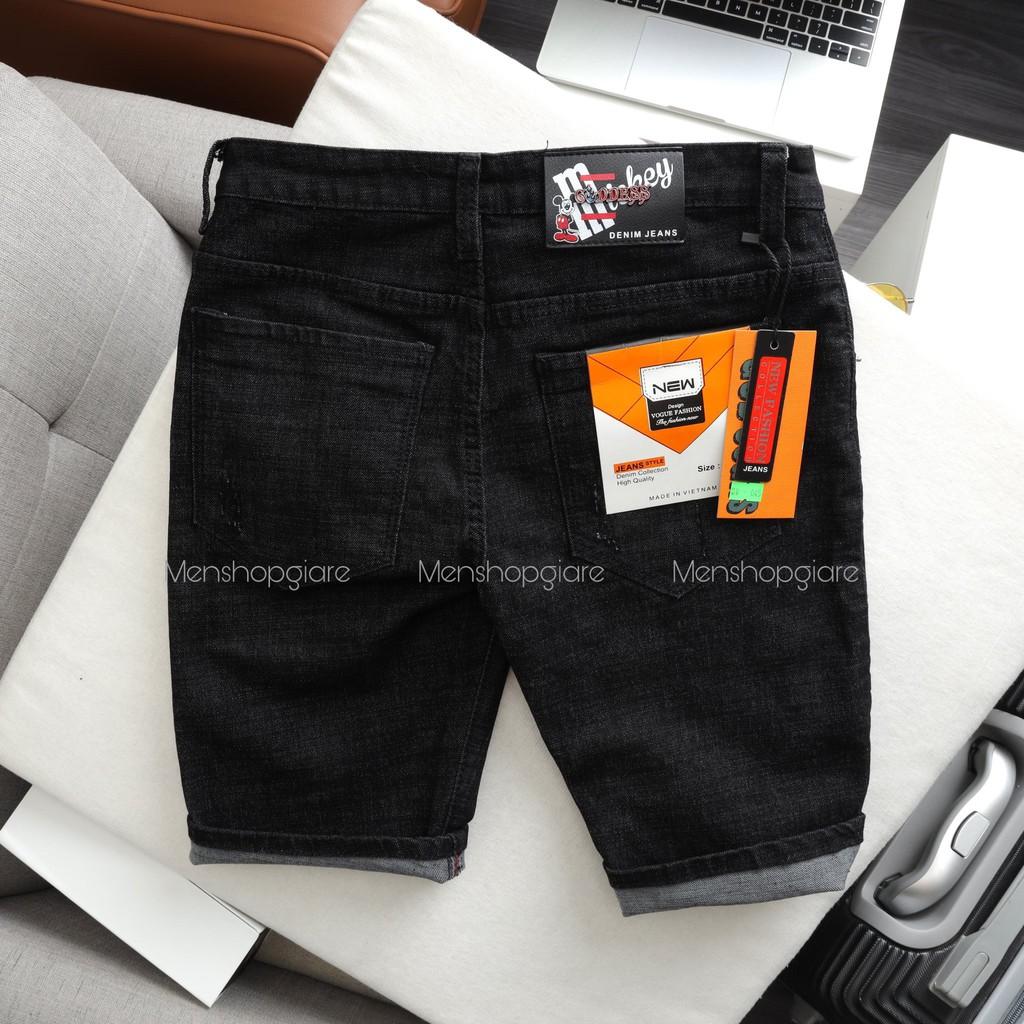 Quần Short Nam VNXK Short Jean Nam Cào Xước Phong Cách Thời Trang