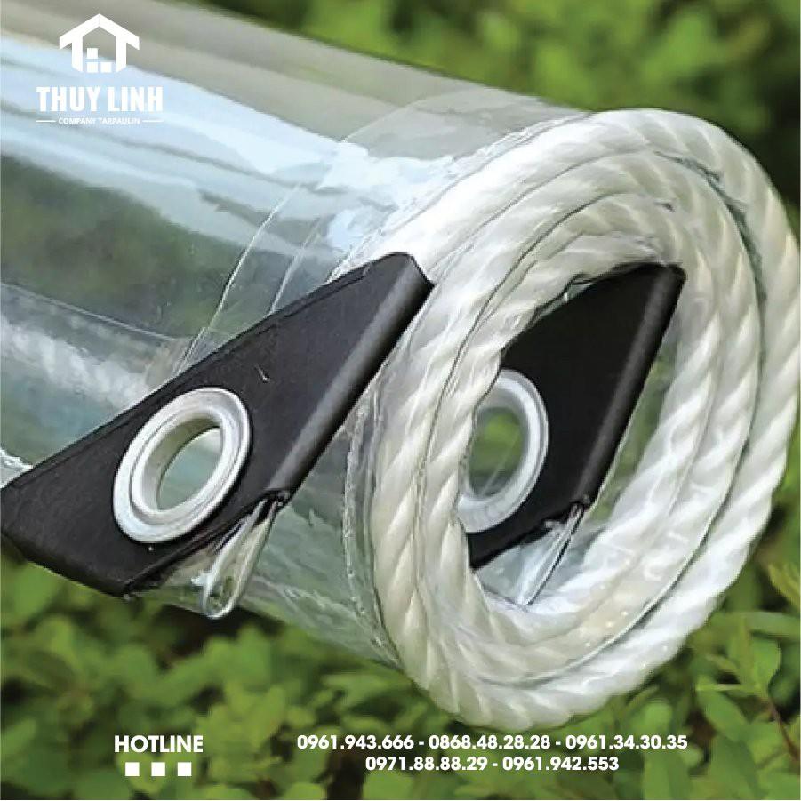 Bạt nhựa PVC trong Suốt chống thấm, chống bụi (khổ 1,5m dày 0,3mm đến 1mm) {miễn phí đóng Khuy - May Viền xung quanh}