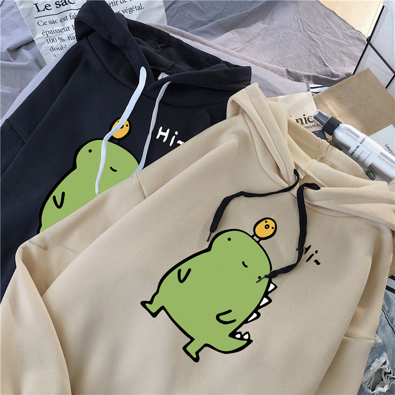 ÁO KHOÁC HOODIE UNISEX FORM RỘNG KHỦNG LONG HI CUTE DỄ THƯƠNG