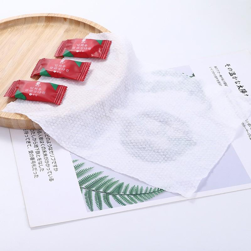 Túi 20 Khăn Giấy Nén Hàn Quốc Dạng Viên Kẹo Dùng 1 Lần - Có Khóa Zip Bỏ Túi Du Lịch Tiện Lợi