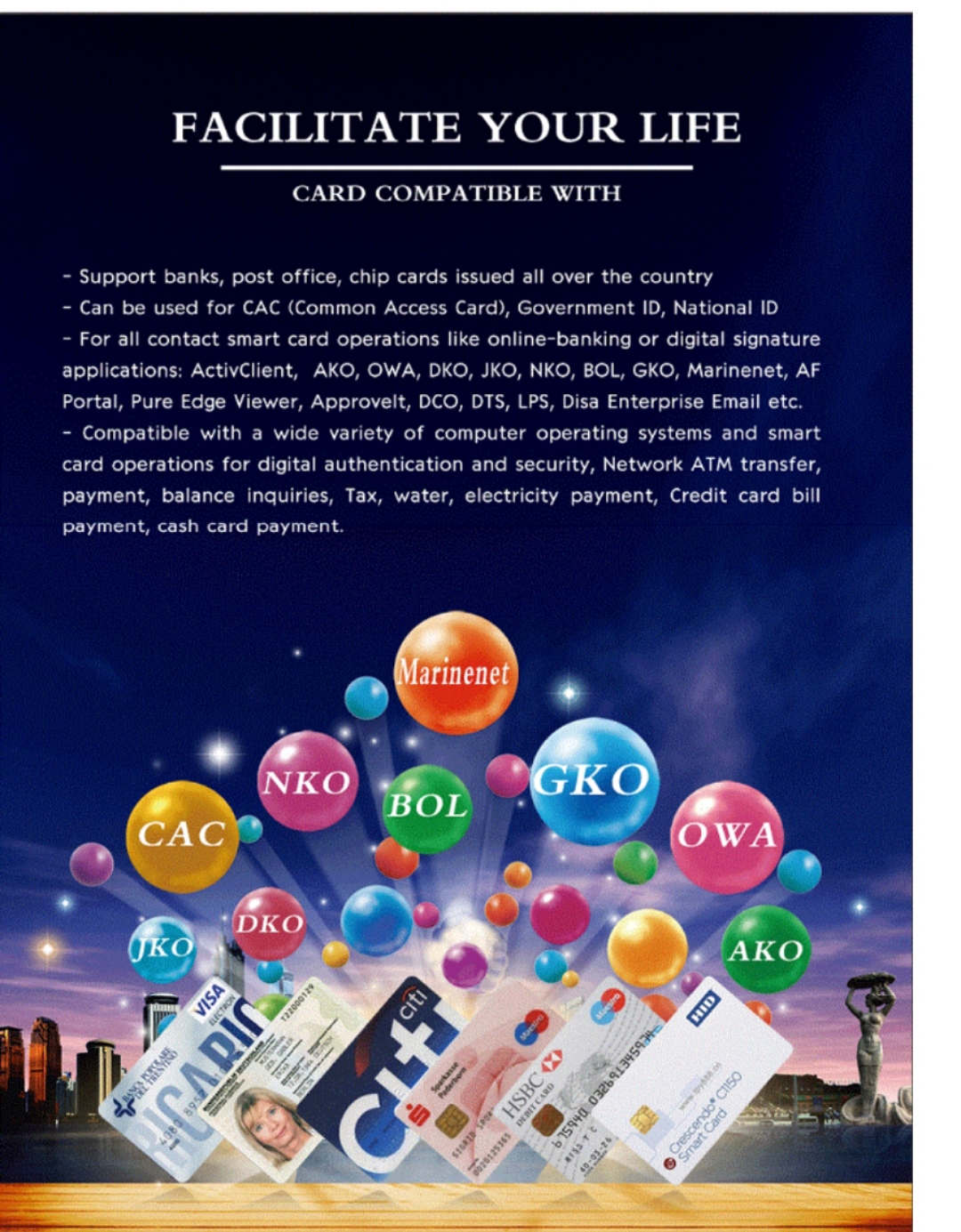 Đầu Đọc Thẻ Thông Minh Usb Tương Thích Với Windows Xp / Vista / 7 / 8 / 10 / Mac Os X / Rt-Scr1 Id / Ic