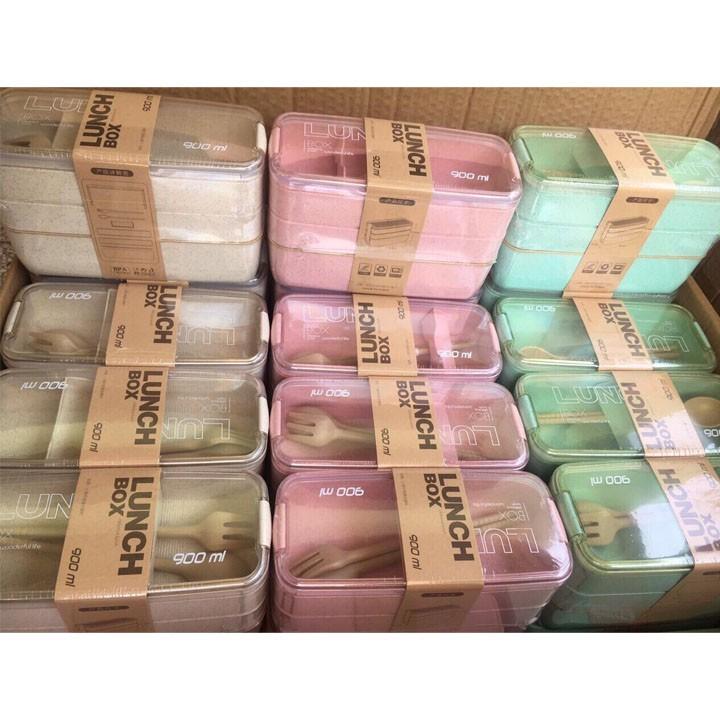 HỘP CƠM 3 TẦNG LÚA MẠCH LUCH BOX 900ML