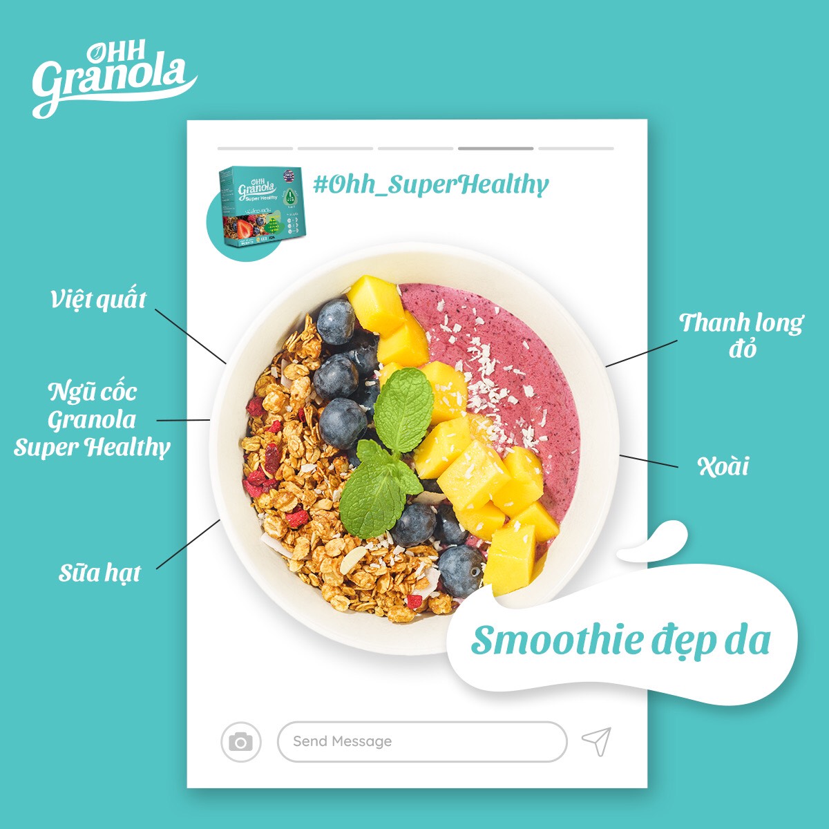 OHH Granola Ngũ Cốc Hạt Mix Trái Cây Sấy Best Seller TIKI - Tiết Kiệm Combo 2 Hôp - Ăn Sáng - Dòng Super Healthy Ăn Vặ tGiảm Cân 02 hộp x 250g, Tiêu Chuẩn FDA - Hoa Kỳ