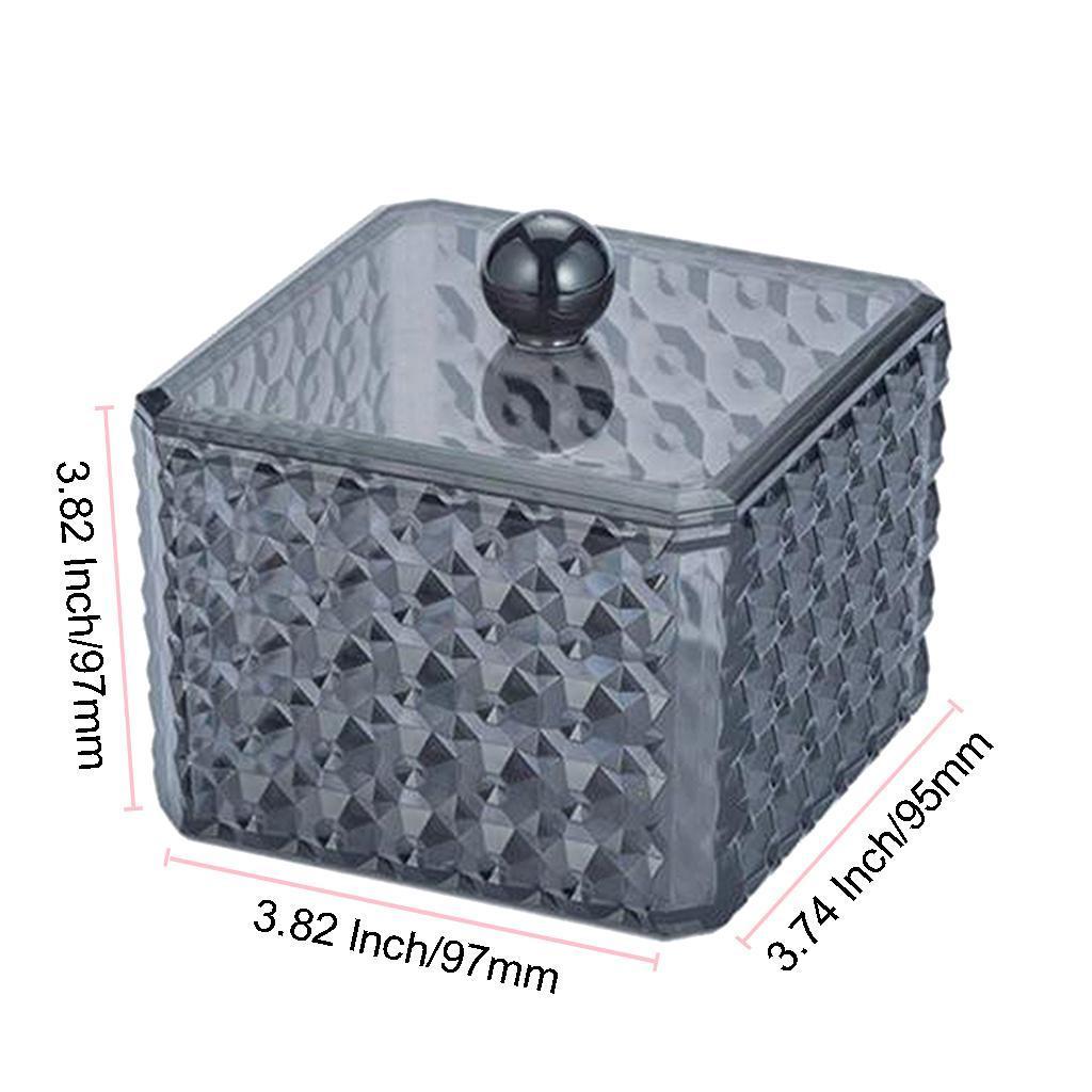 Acrylic Cotton Pads Ear Bud Holder Dispenser Organiser Box Swab Box