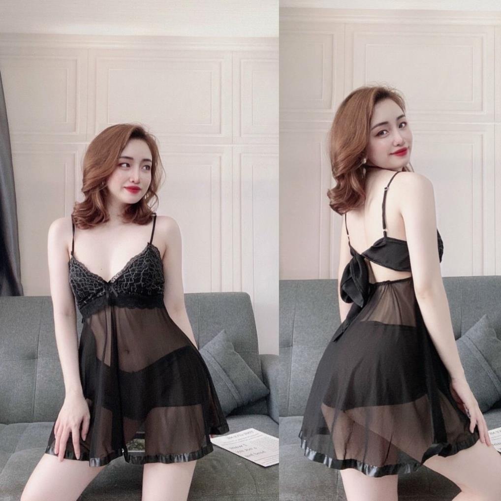 Đồ ngủ nữ️FREE SHIP️Đồ ngủ sexy lụa Chiffon phối Satin cao cấp mềm mại xinh xắn kèm hình thật shop chụp
