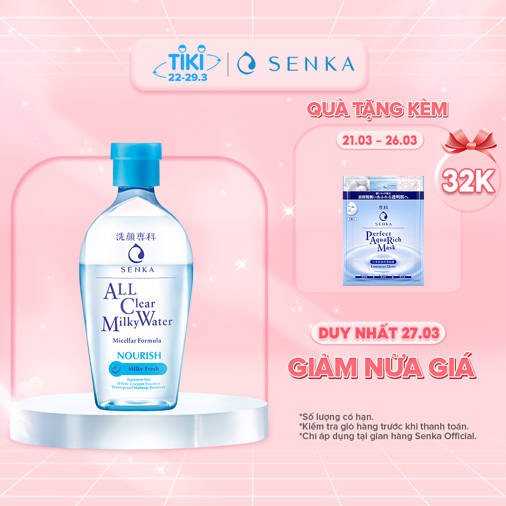 Nước Sữa Tẩy Trang 2 lớp SENKA A.L.L. CLEAR MILKY WATER 230ML