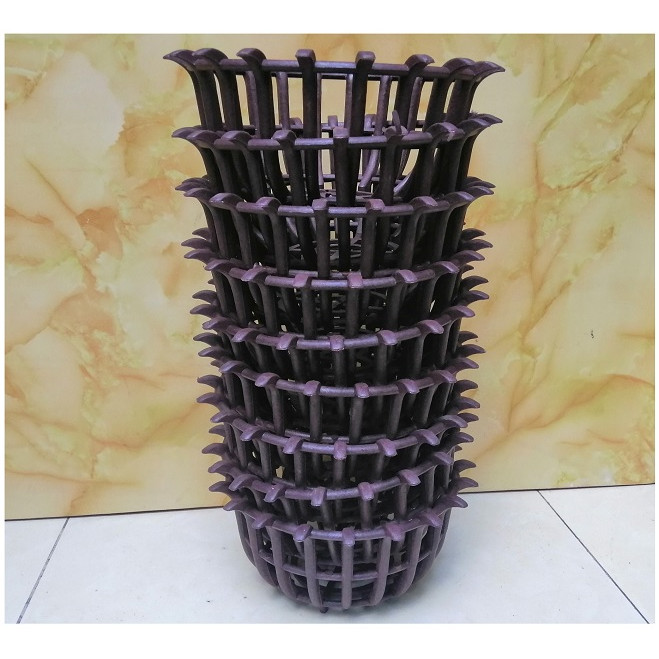 10 CHẬU GỈA GỖ TRỒNG LAN DẤU HỎI FI23 MÀU NÂU ĐẤT