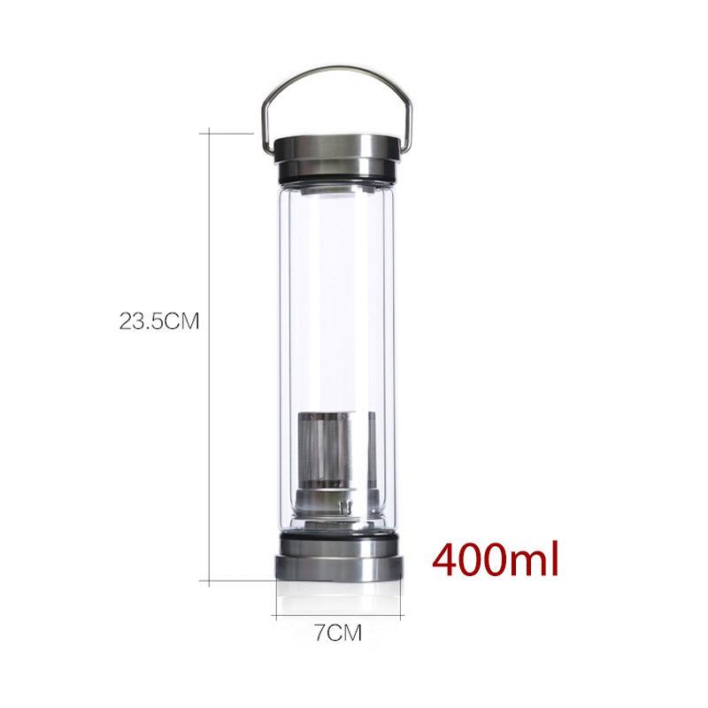 BÌNH THỦY TINH GIỮ NHIỆT 2 LỚP 2 ĐẦU KIÊM LỌC PHA TRÀ INOX CAO CẤP CÓ QUAI XÁCH