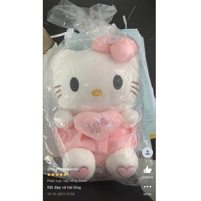 Gấu bông mèo Hello Kitty váy hồng kích thước 30-40-55cm