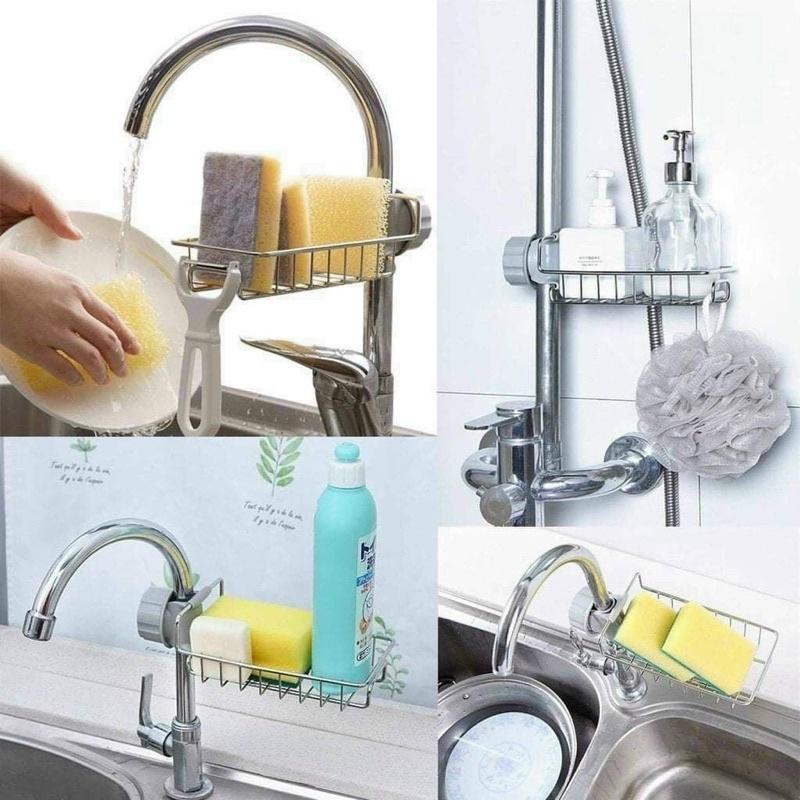 Giá treo vòi để đồ, rẻ rửa bát inox tiện lợi