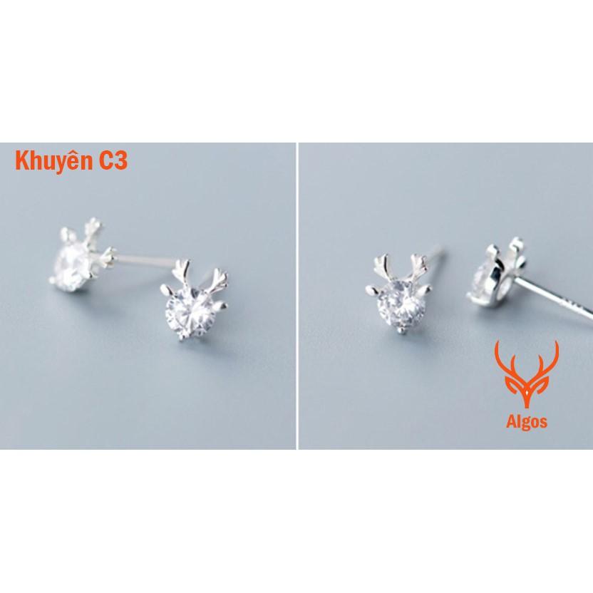 Khuyên tai nữ - Bông tai tuần lộc đơn ️ ƯU ĐÃI TOÀN SHOP ️ Bạc 925 sáng bền, thiết kế tinh tế phù hợp mọi phong cách