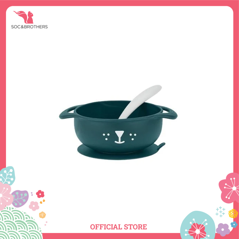 Set bát &amp; thìa ăn dặm cho bé Tast'isy Kit BABYMOOV màu xanh