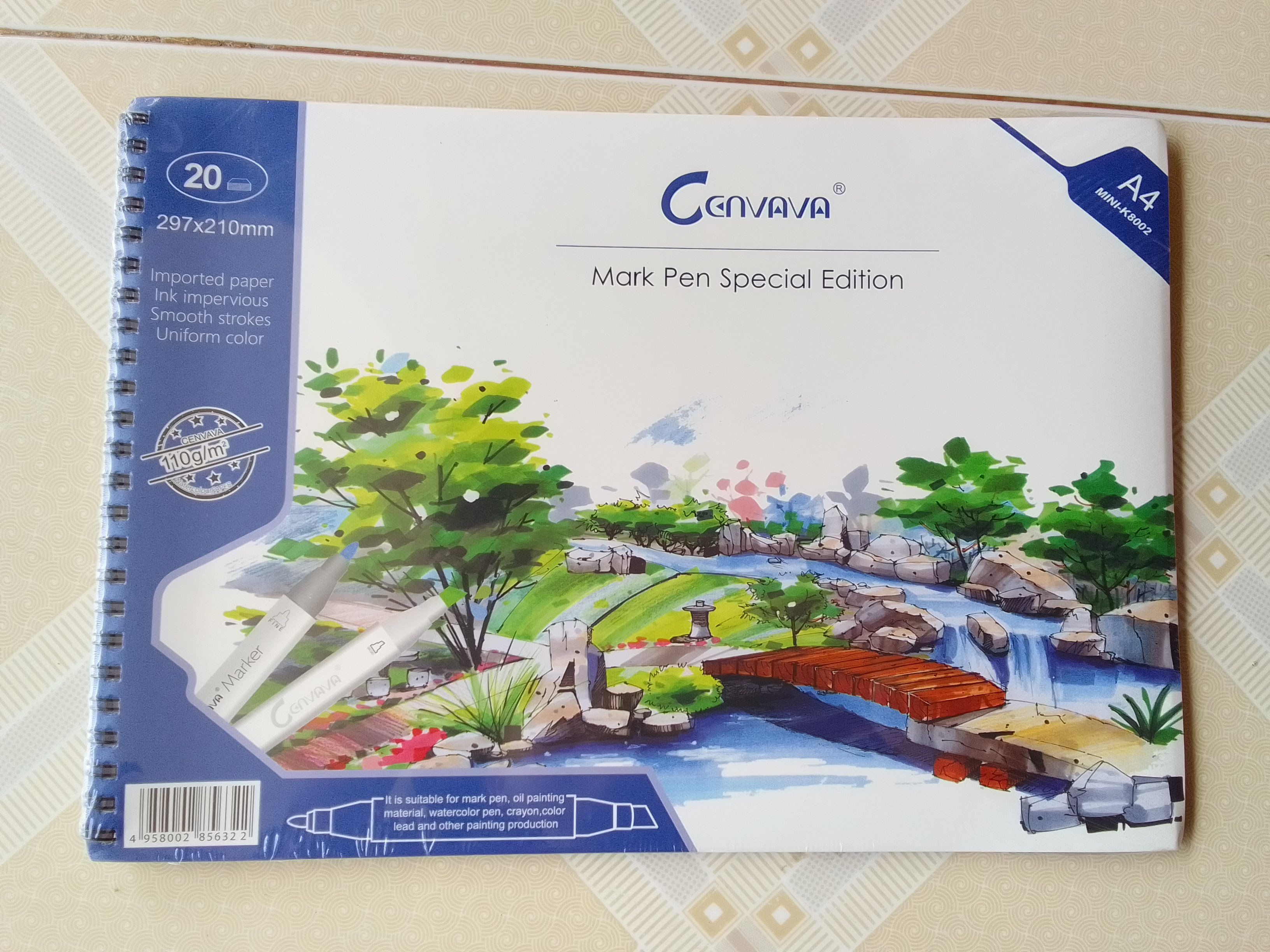 Sổ vẽ màu Marker chuyên dụng Cenvava