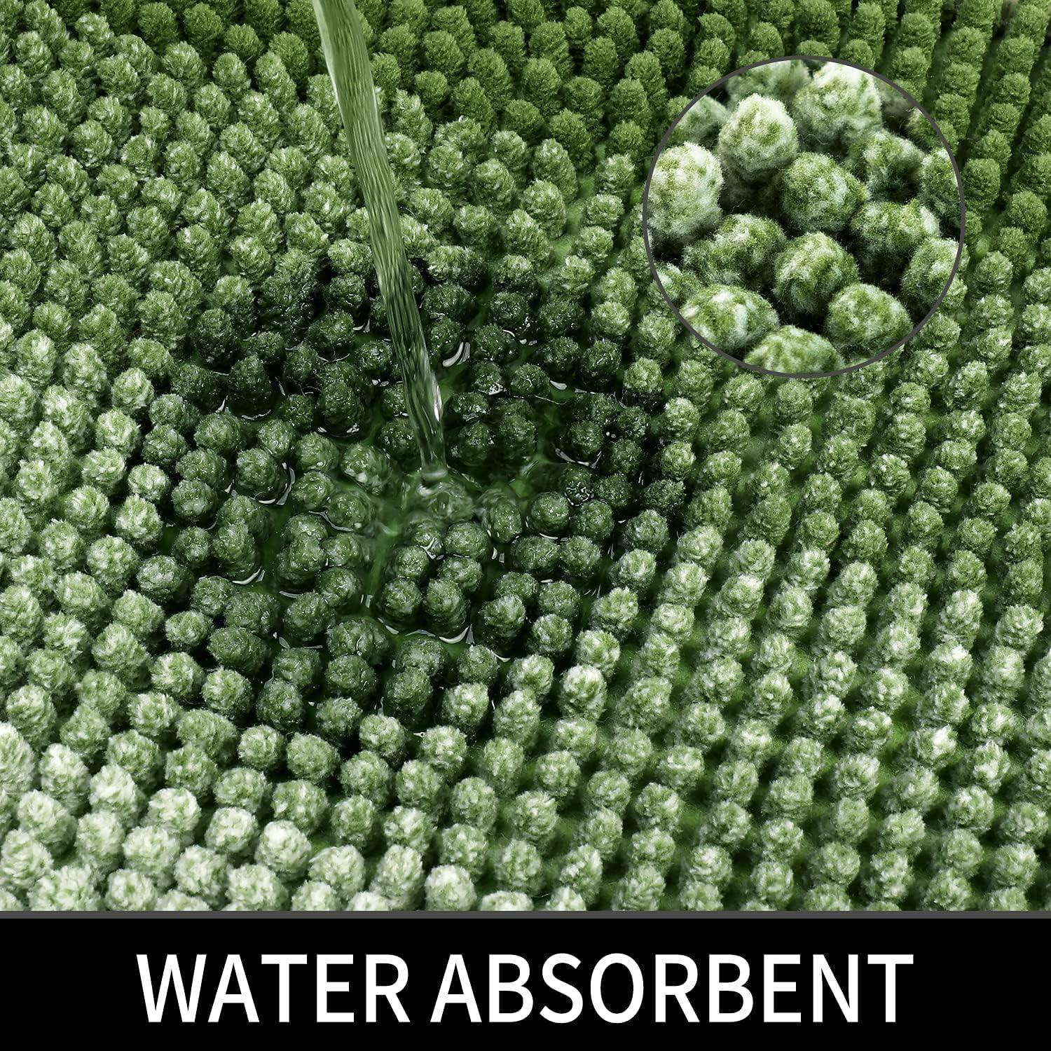 Thảm tắm Chenille mềm cho sàn phòng tắm, thảm dày không trượt, có thể giặt bằng máy, khô nhanh, 40*60 cm