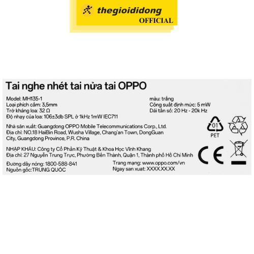 Tai nghe EP OPPO MH135 - Hàng Chính Hãng