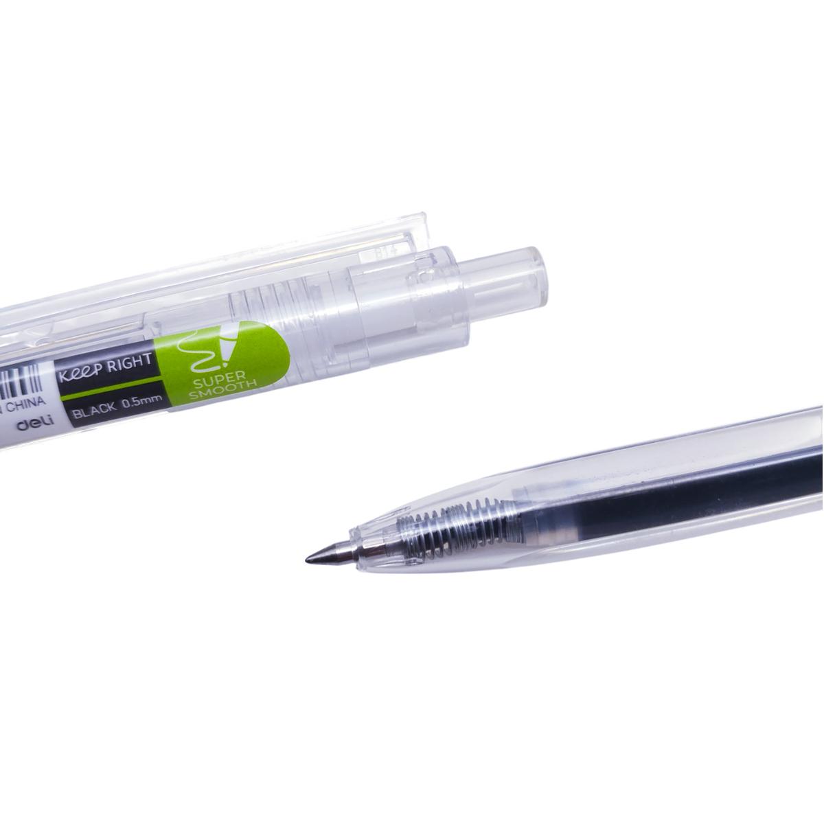 Bút Gel Bấm Siêu Trơn 0.5 mm - Deli EG05-BK - Mực Đen