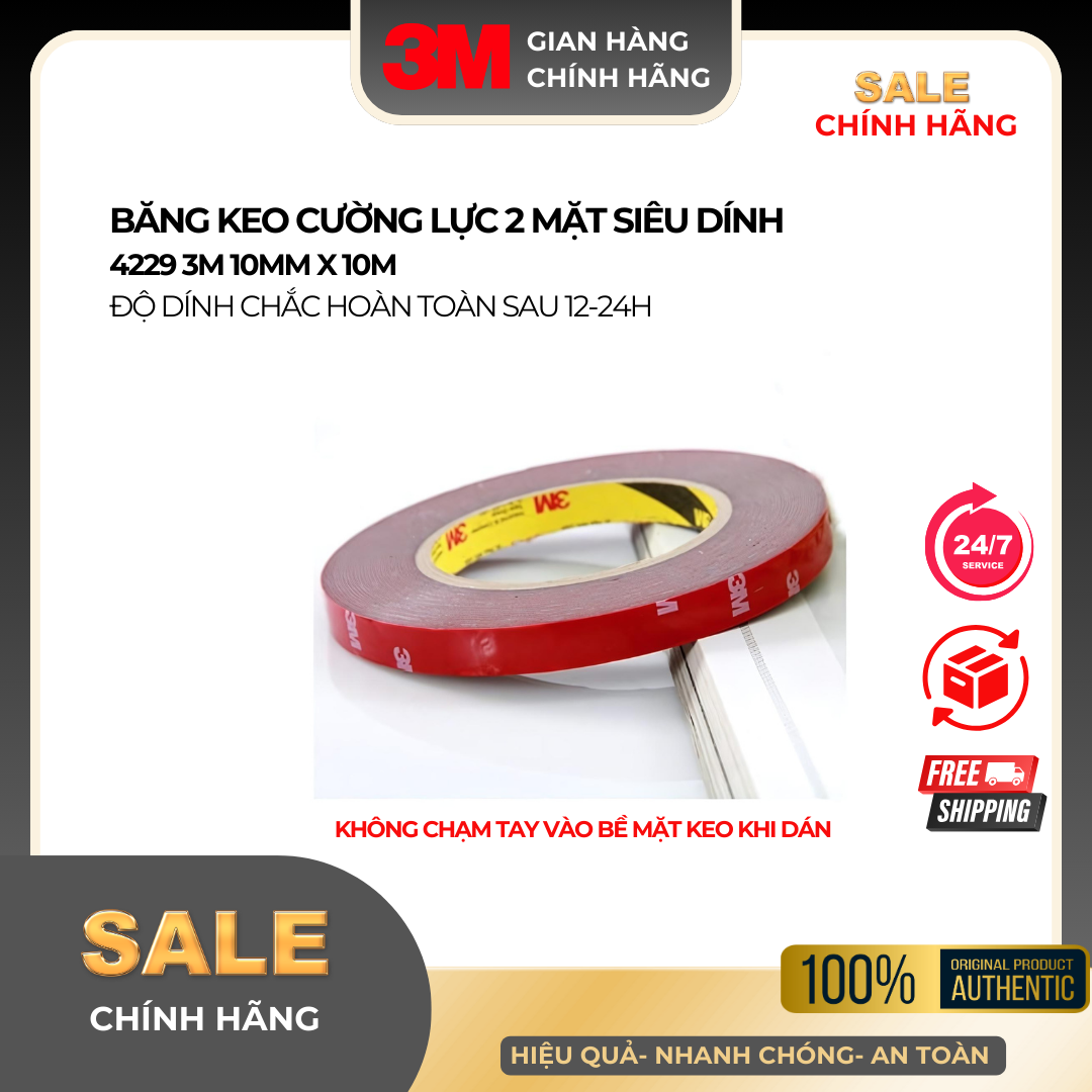 Băng keo cường lực siêu dính 3M 4229P-10 10mm x 10m