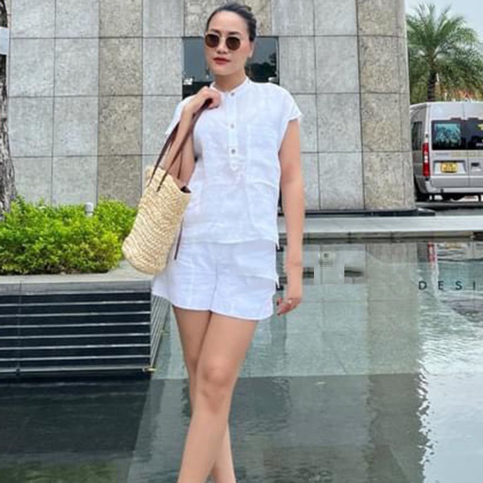 Set bộ đi chơi linen cổ tầu kèm quần short trẻ trung ArcticHunter, thời trang thương hiệu chính hãng