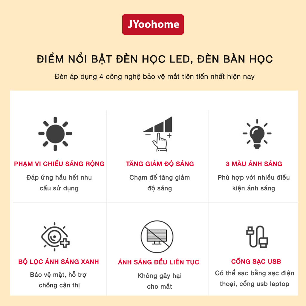 Đèn Học, Đọc Sách, Làm Việc - 3 Chế Độ Sáng Bảo Vệ Mắt - Đèn Bàn Học Chống Cận Thị - Hàng Chính Hãng