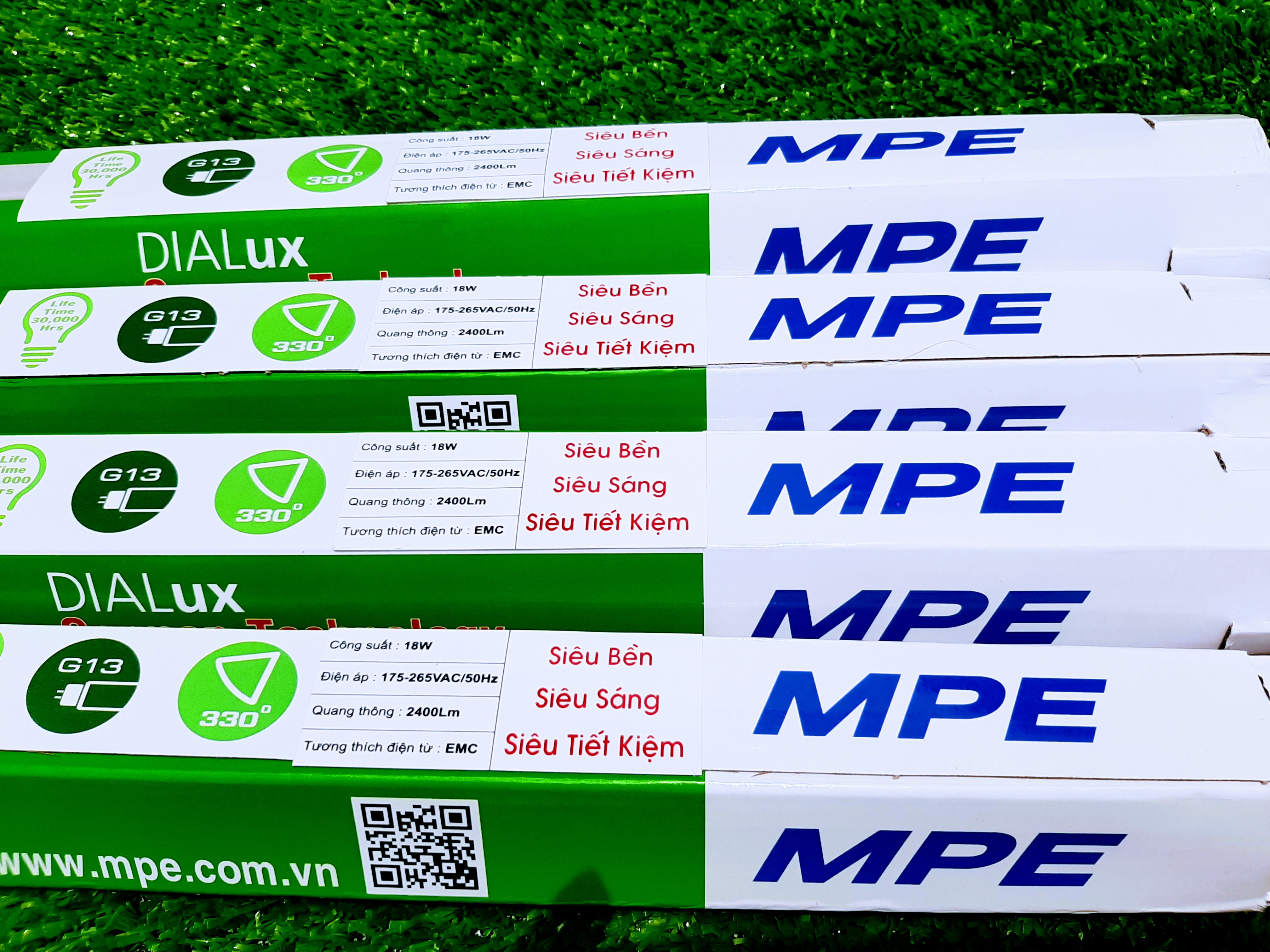 Combo 5 Bóng Đèn Led Tuýp Thủy Tinh MPE 1m2 18W Ánh Sáng Trắng