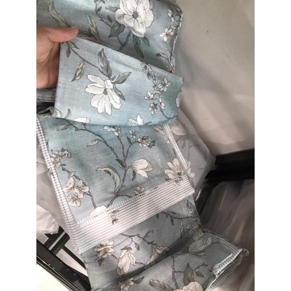 Set Cotton Living Hàng Nhập Khẩu Cao Cấp 4 Món Lá Mây Xanh