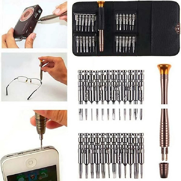 Bộ Tua Vít Sửa Chữa Điện Thoại , Mắt Kính , Đồng Hồ ..vv.. 25 đầu - Hàng chính hãng