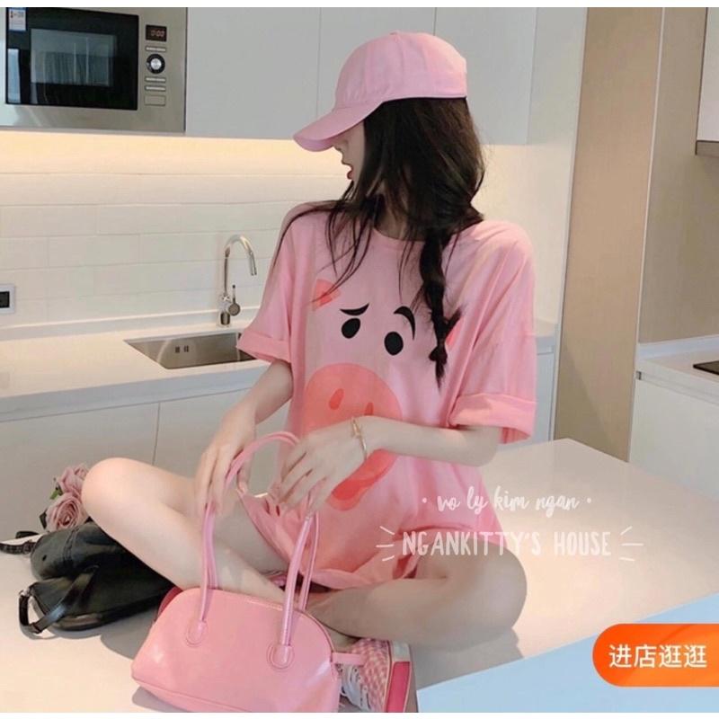 Bộ lửng Heo hồng siêu dễ thương chất cotton 100%