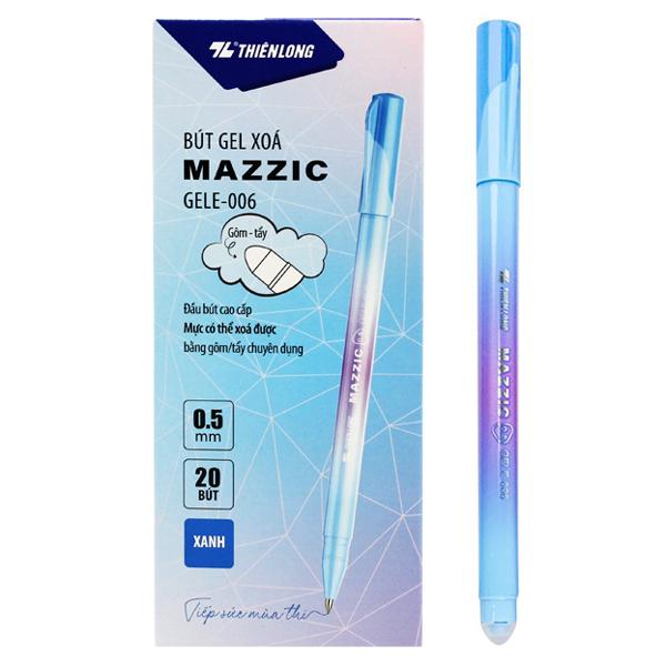 Hộp 20 Bút Gel Xóa Được 0.5 mm - Mazzic Thiên Long GELE-006 - Mực Xanh