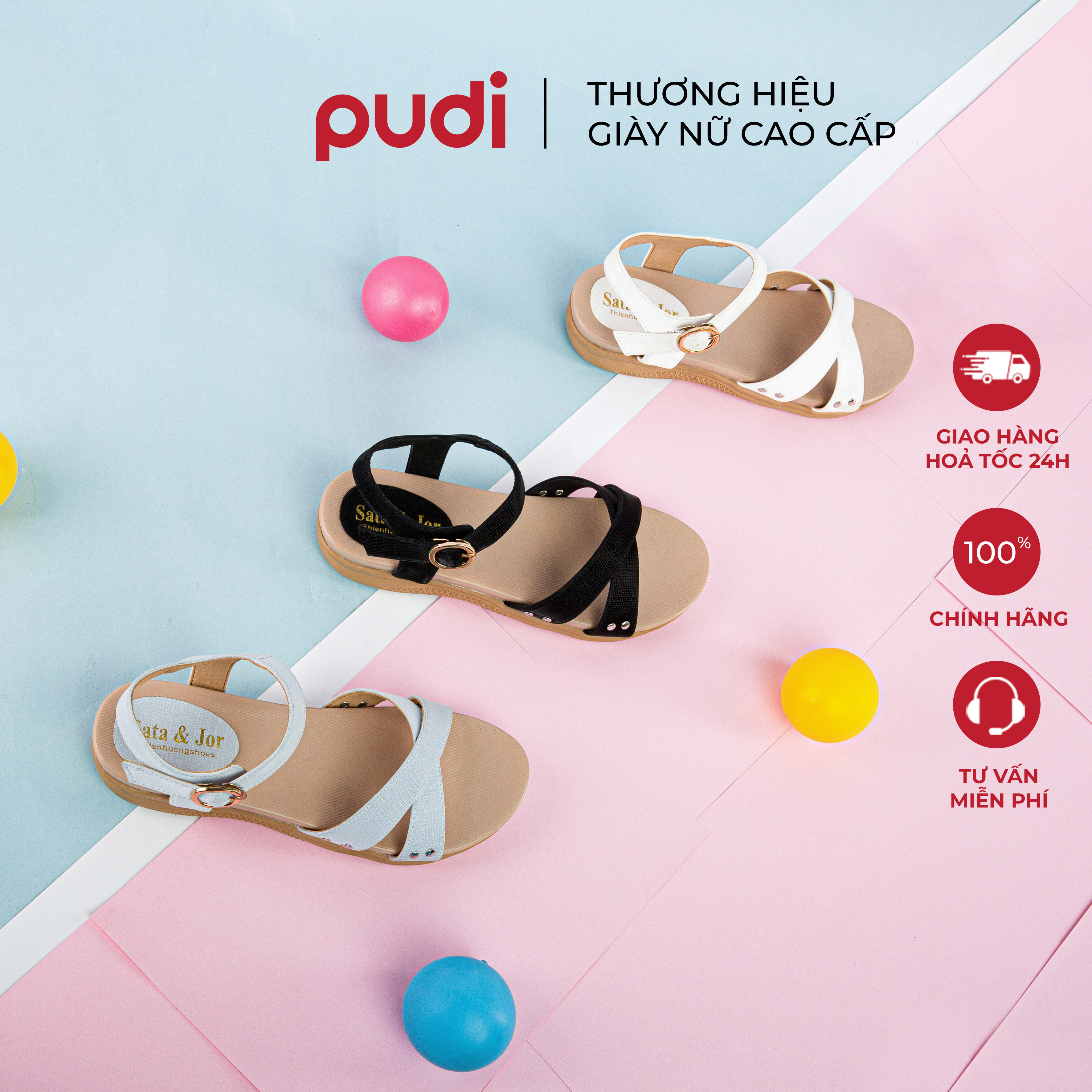 SANDAL NỮ ĐẾ THẤP |PUDI| QUAI NGANG, ĐẾ ĐÚC ĐI HỌC, ĐI LÀM - 9347