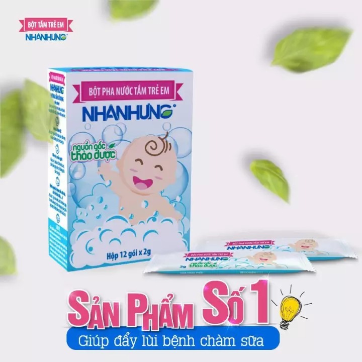 Bột Tắm Nhân Hưng - Trẻ Hết Hăm Da, Rôm Sảy, Mụn Nhọt ,Mẩn Ngứa ( Hộp 30 Gói)