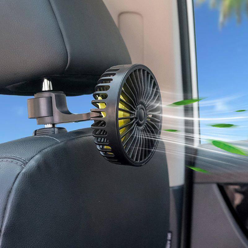 Quạt ô tô làm mát ghế sau xe hơi với 3 tốc độ gió mạnh xoay 360độ mẫu mới loại tốt , đồ chơi xe hơi