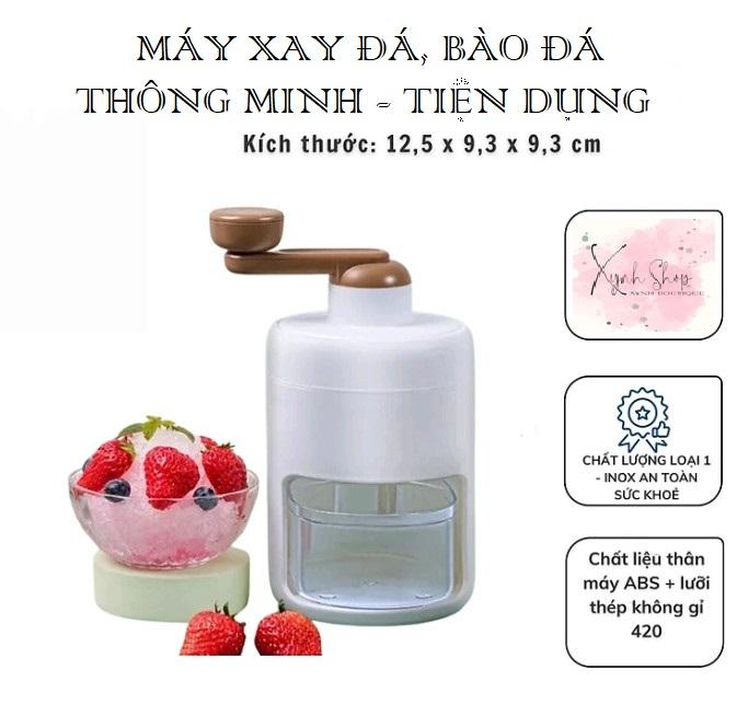 [KoSuyTu] Bào Đá, Xay Đá Tuyết Mini Đa Năng Cho Gia Đình - Quay Bằng Tay, KT 13 x 25 CM