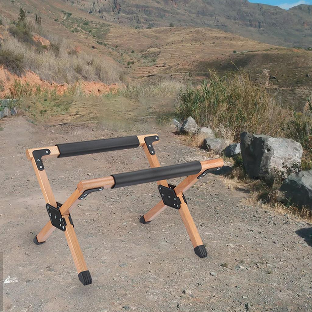 Portable Camping Rack with Bag Storage Shelf Triangle Rack Solid Beech