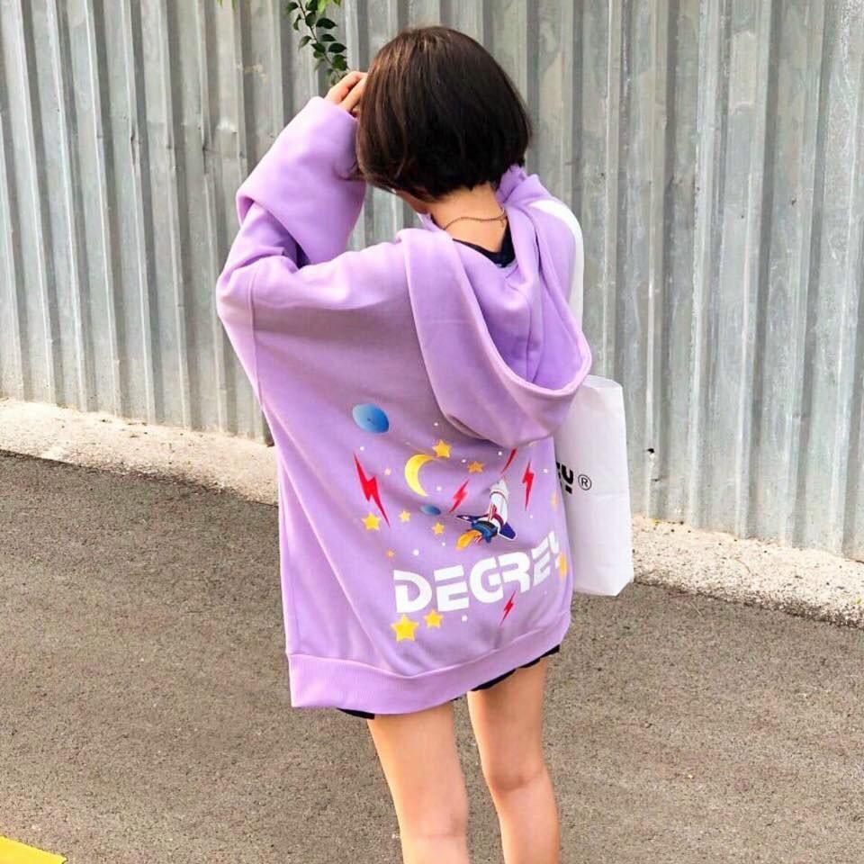 Áo Hoodie Chống Bụi Cho Nữ Cho Nam Có 2 Màu Sweater Form Rộng In Hình Degrey unisex ulzzang 123SHOP